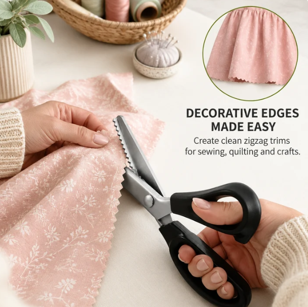 stainless steel zig-zag scissors with serrated teeth perfect for diy crafts ✂