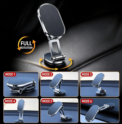 Foldable 360 rotatable metal magnetic car phone holder 🧲
